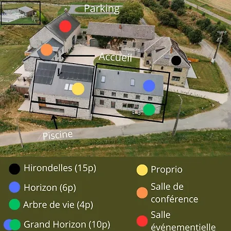 펜션 La Ferme D'auwez - Les Hirondelles - 15 Pers Avec Sauna Et Piscine Partages *